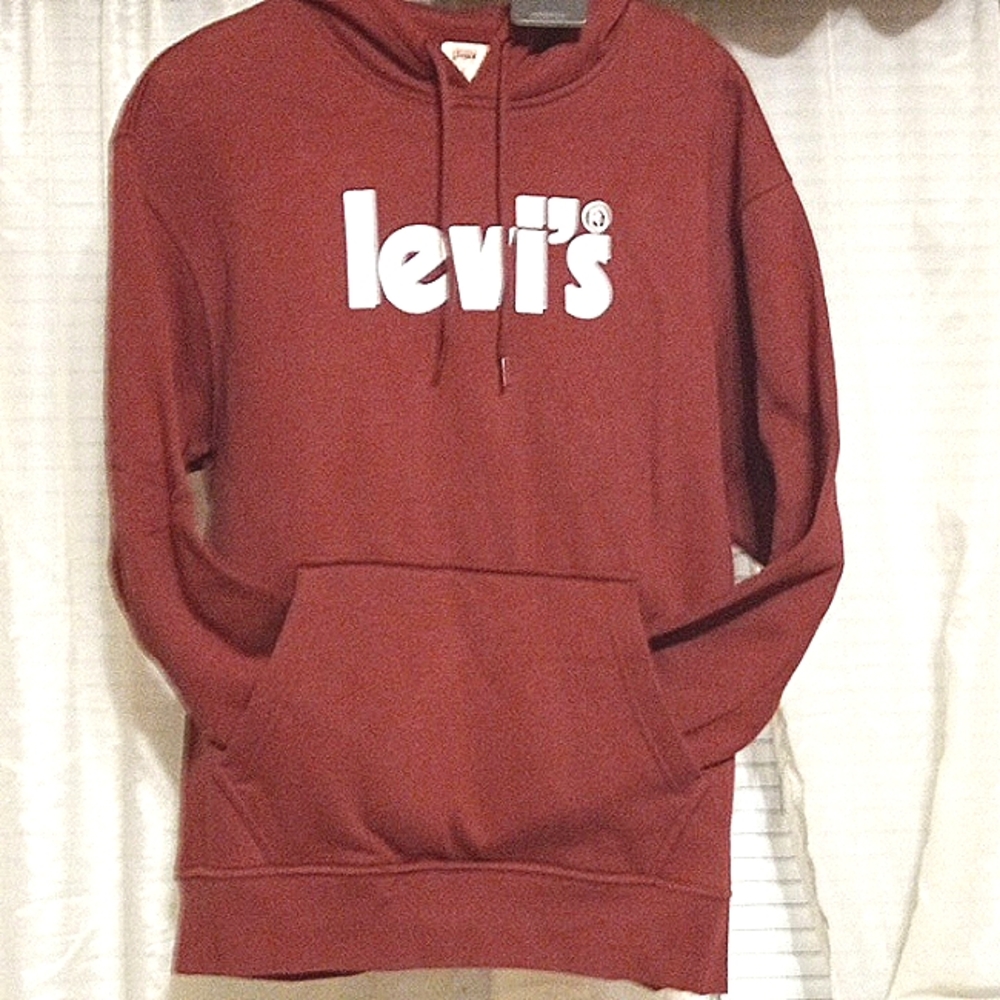 Levi's hoodie sweatshirt nwt maroon and white medium